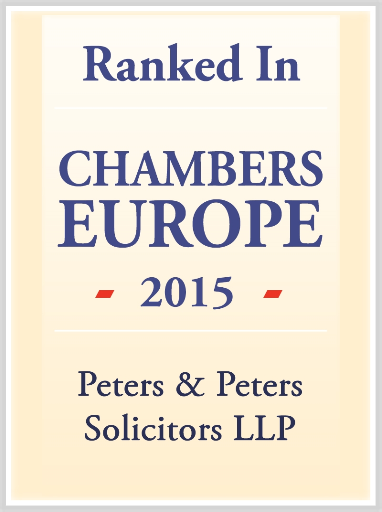 Peters & Peters Top Ranked Chambers 2016 - Europe